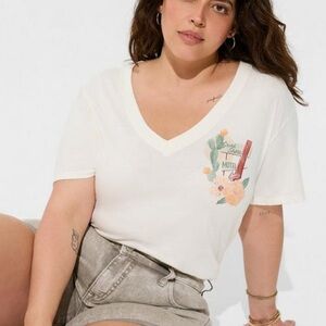 Torrid Desert Motel Relaxed Fit Jersey V-Neck Graphic T-Shirt Size 2X